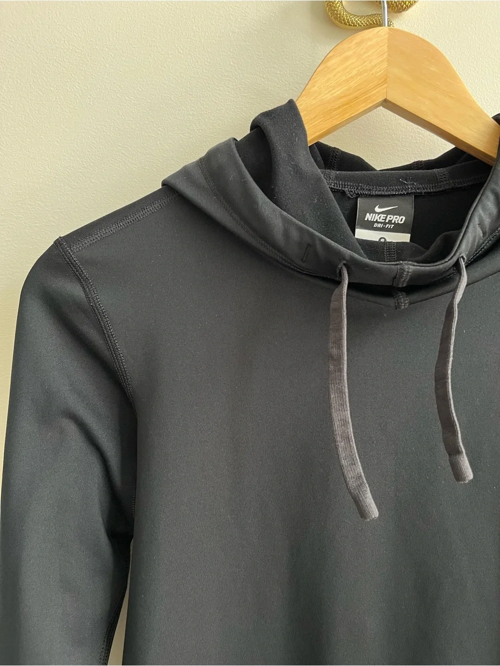 Nike Pro Dri Fit Funnel Neck Scuba Pullover Hoodie Black S